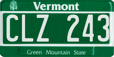 VT license plate CLZ243