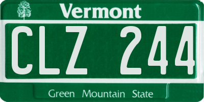 VT license plate CLZ244