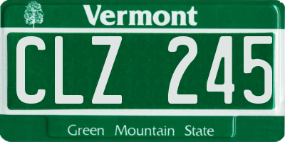 VT license plate CLZ245