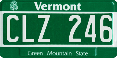 VT license plate CLZ246