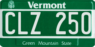 VT license plate CLZ250