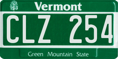 VT license plate CLZ254