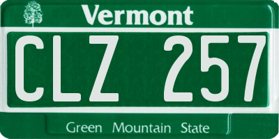 VT license plate CLZ257