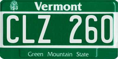 VT license plate CLZ260
