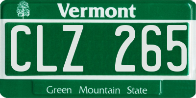 VT license plate CLZ265