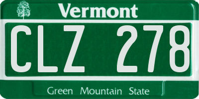 VT license plate CLZ278