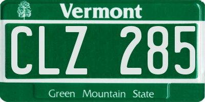 VT license plate CLZ285