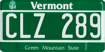 VT license plate CLZ289