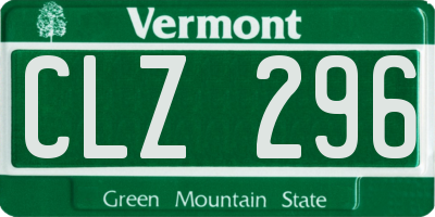 VT license plate CLZ296