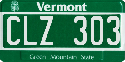 VT license plate CLZ303