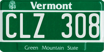 VT license plate CLZ308