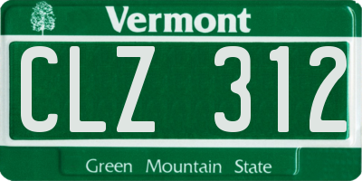 VT license plate CLZ312