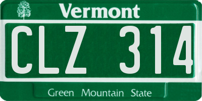 VT license plate CLZ314