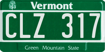 VT license plate CLZ317