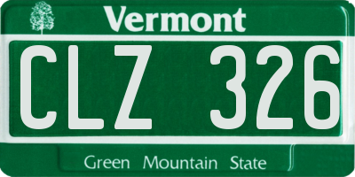 VT license plate CLZ326