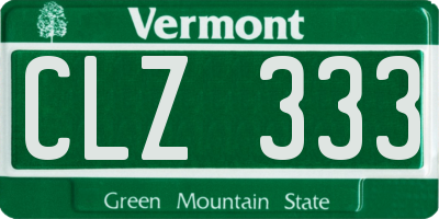VT license plate CLZ333