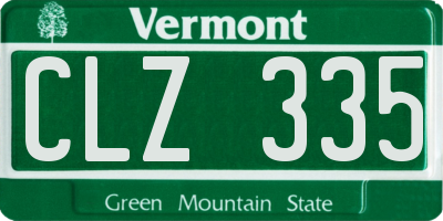 VT license plate CLZ335