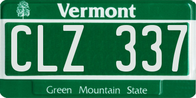 VT license plate CLZ337