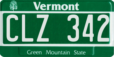VT license plate CLZ342