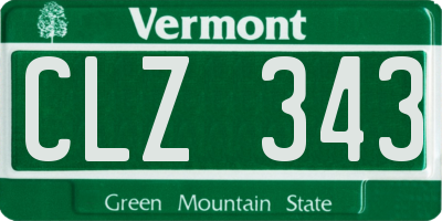 VT license plate CLZ343