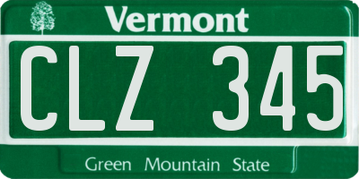 VT license plate CLZ345