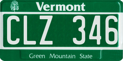 VT license plate CLZ346
