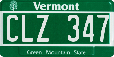 VT license plate CLZ347
