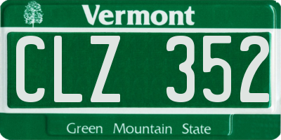 VT license plate CLZ352