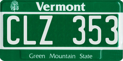 VT license plate CLZ353