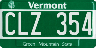 VT license plate CLZ354