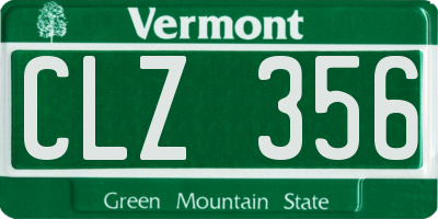 VT license plate CLZ356