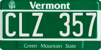 VT license plate CLZ357