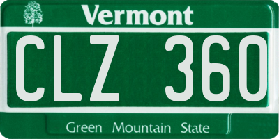 VT license plate CLZ360