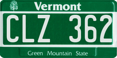 VT license plate CLZ362