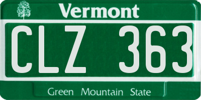 VT license plate CLZ363