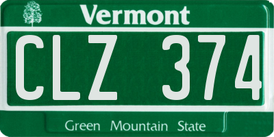 VT license plate CLZ374