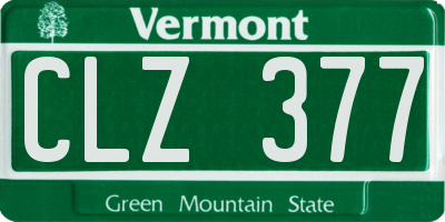 VT license plate CLZ377
