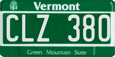 VT license plate CLZ380