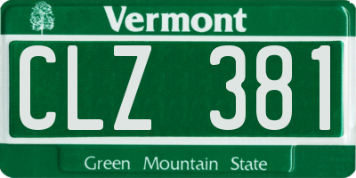 VT license plate CLZ381