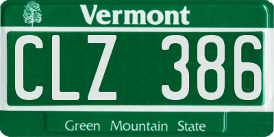 VT license plate CLZ386