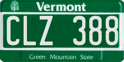 VT license plate CLZ388