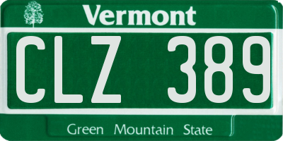 VT license plate CLZ389