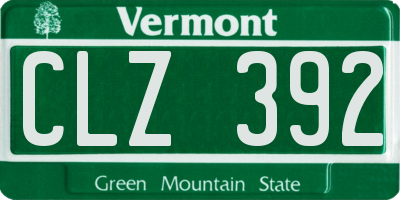 VT license plate CLZ392