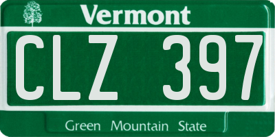 VT license plate CLZ397