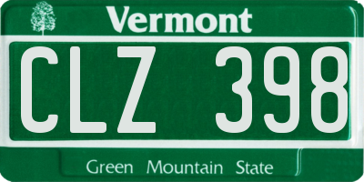 VT license plate CLZ398