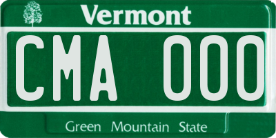 VT license plate CMA000