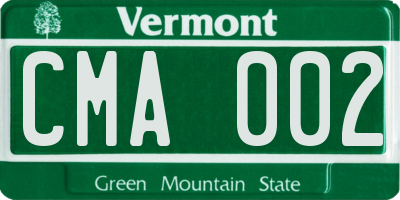 VT license plate CMA002
