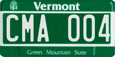VT license plate CMA004