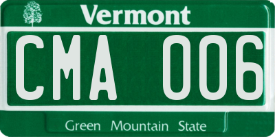 VT license plate CMA006