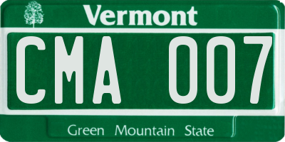 VT license plate CMA007